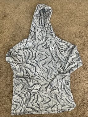 Abercrombie active boys hooded shirt size 11/12 gray marble lightweight